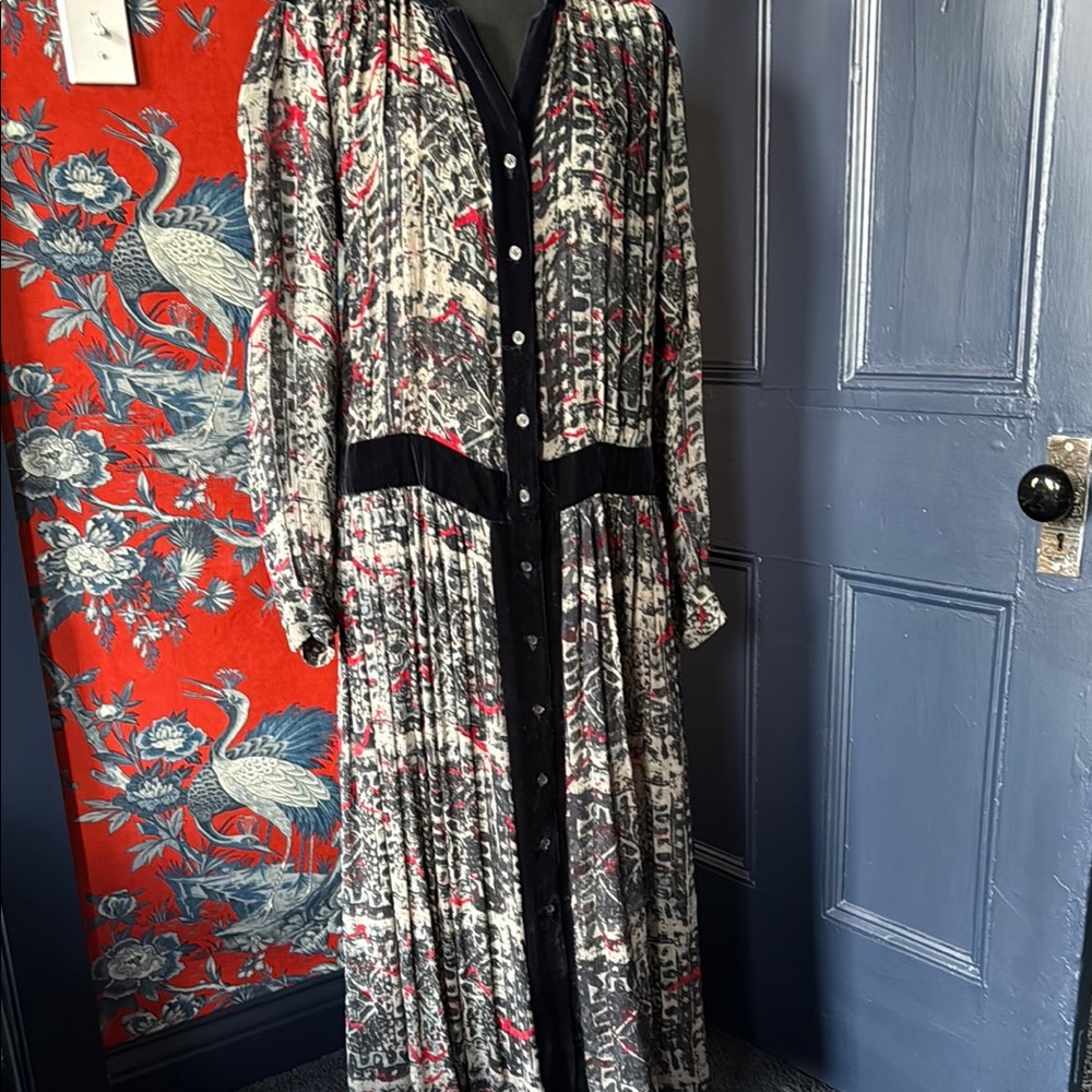 Naoki Takizawa Designer Silk and Velvet Dress